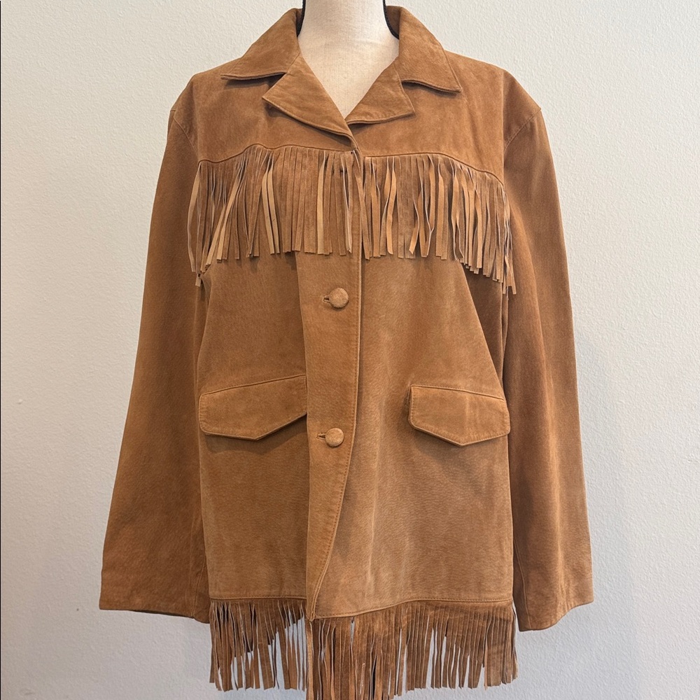 Fringe Suede Tan Jacket